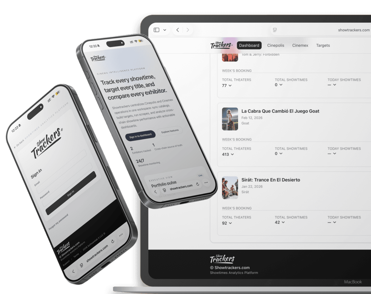 Showtrackers platform preview